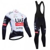 Fietskleding (Fietsshirt Lange Mouw + Lange Koersbroek) 2025 UAE TEAM EMIRATES - Wit